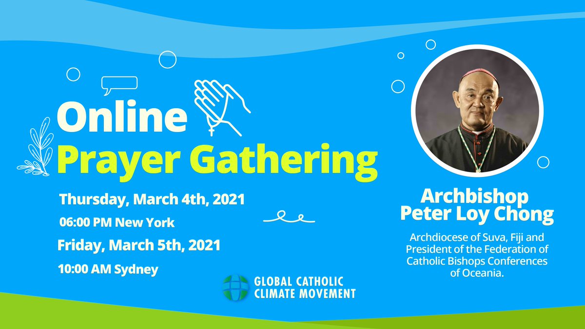 #TODAY We invite you every first Friday of the month to listen to creation 🙏🌎 Join the Online Prayer Gathering and experience a space of biblical readings, prayer and reflection with a special guest! 
➡️ Register at bit.ly/PrayerMarch2021