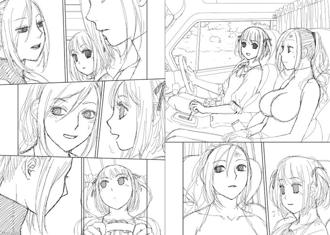 今日は首の痛みが酷くなっちゃって何も出来なくて寝てばかりなのです😓

見開き単位で作業してた連載時の下描き…10
台詞フキダシ擬音は消しています
描き込み過ぎ〜とは思うんですが、ここまで下書き(又はネーム)描かないと次が出てこないので…😅 