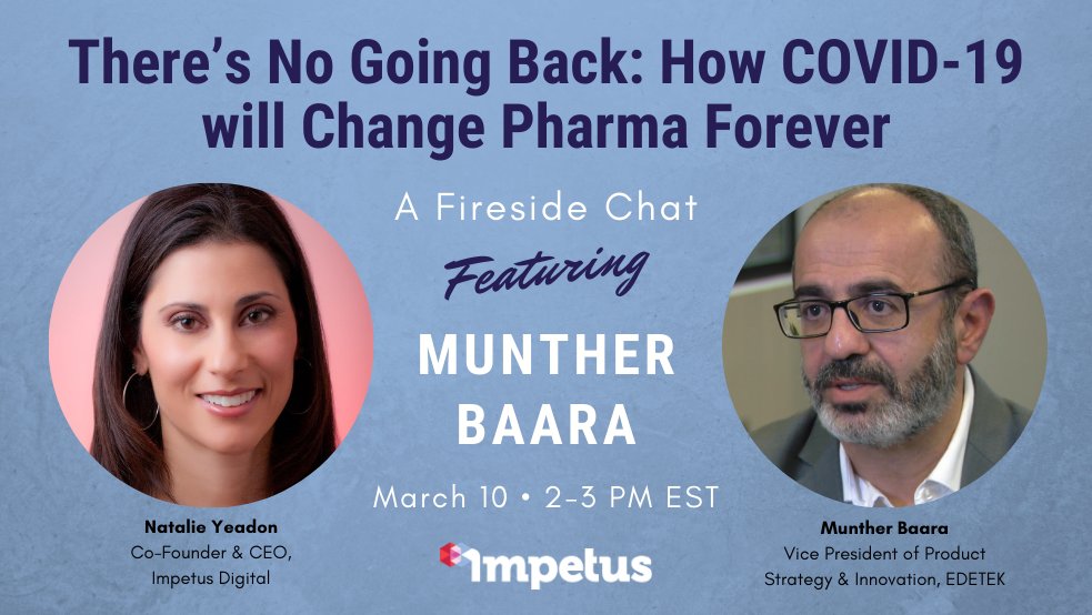 impetus_digital's tweet image. Munther Baara, VP of Product Strategy and Innovation at EDETEK, will discuss current gaps in #clinical #research &amp;amp; the impact of COVID-19 on the way #Pharma approaches clinical trials, &amp;amp; more. Mark your calendars! impetusdigital.com/Munther-Baara/ 

#ClinicalResearch #COVID19 #Innovation