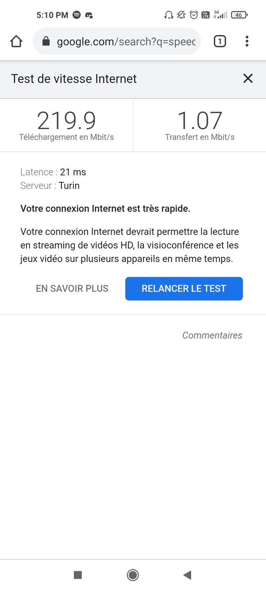 PaulStellaros's tweet photo. Sympa la 5G @BouygueTelecome https://t.co/QaVVweSVSx