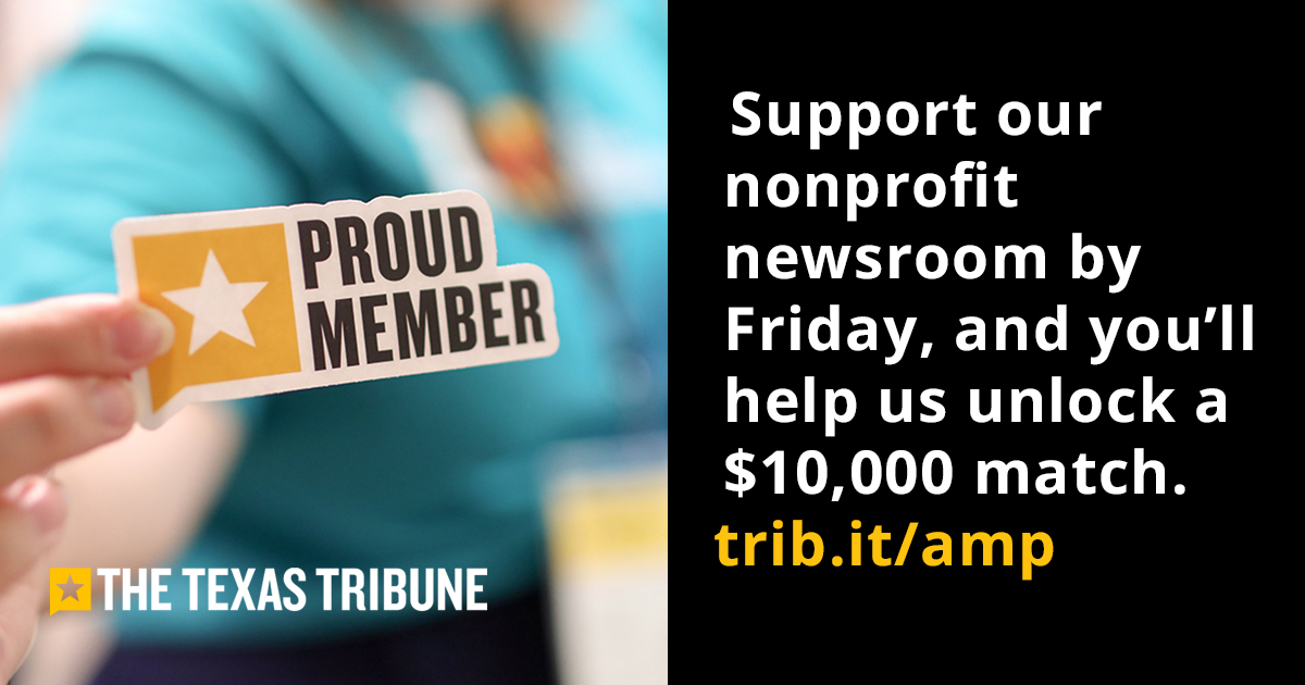 Tribune readers Jeff Hahn, Allen Gilmer and Riki Rushing have upped the ante for #AmplifyATX: 

If we can raise $10,000 by 6 p.m. Central tomorrow, they'll match it with another $10,000. 

Can you help us unlock this match? 

Make your donation here: trib.it/amp