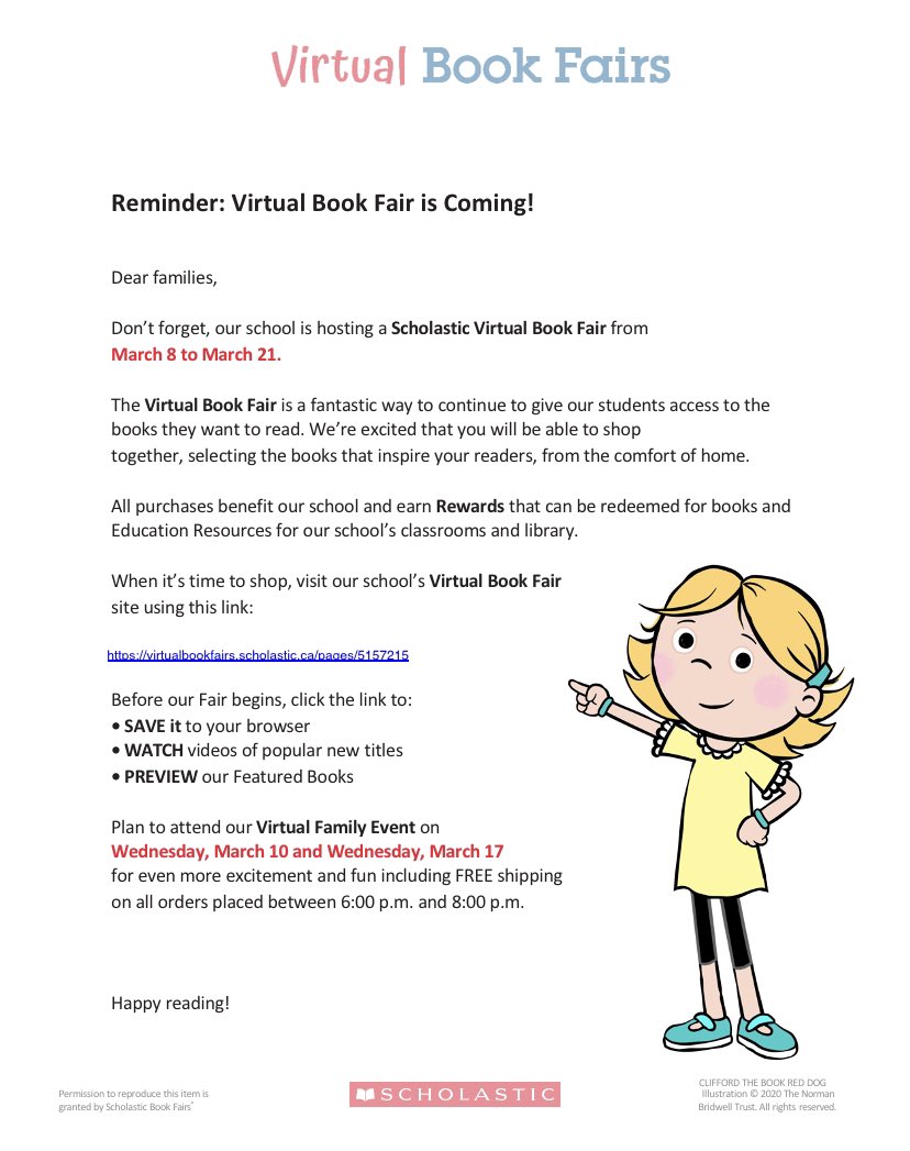 Scholastic Virtual Book Fair is happening soon! 📚