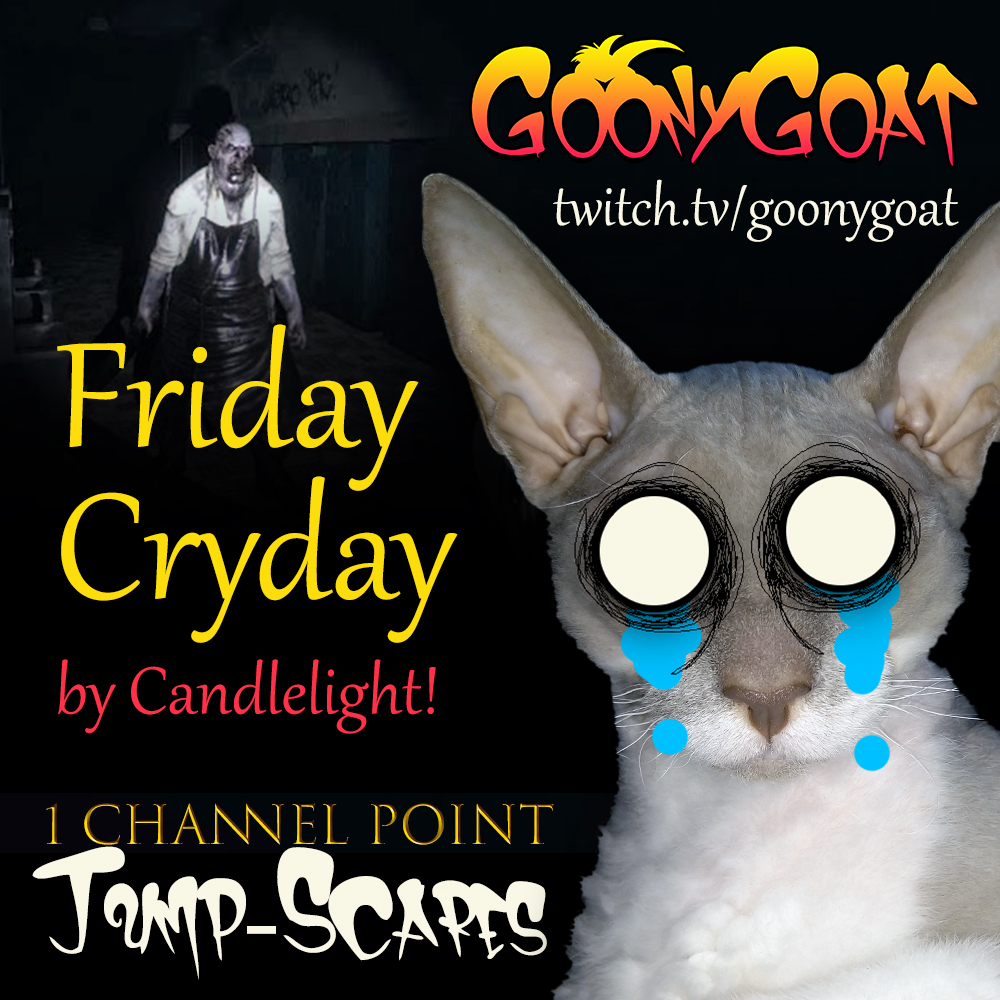 GoonyGoat's tweet photo. Tomorrow (around 7pm CET) there will be so many screams and fresh undies needed!!! #Phasmophobia #FridayCryday #wimp #jumpscare #ghost #gamer #TwitchAffliate #twitchtv https://t.co/R0ePZ591Rq