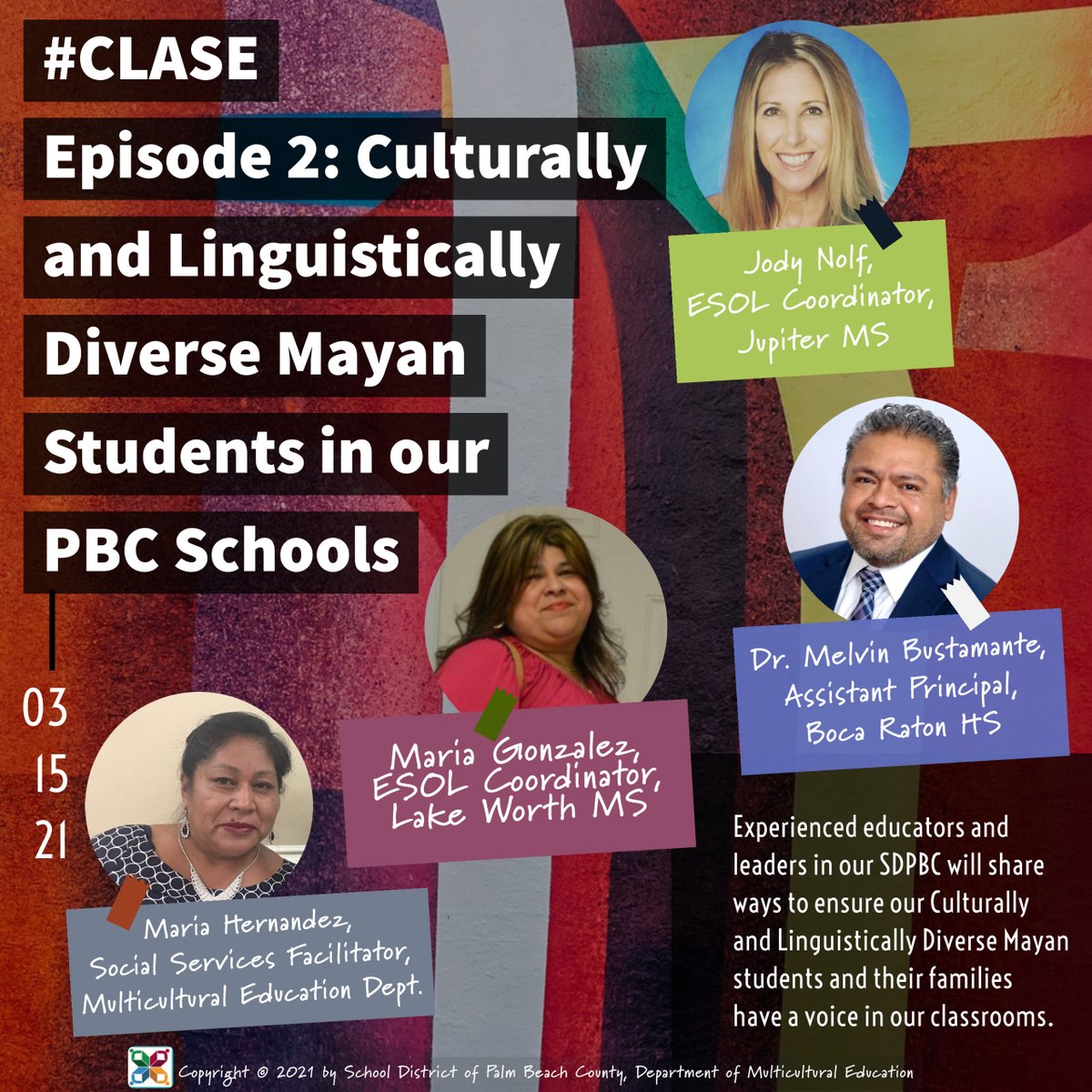 0316_ally's tweet photo. #CLASE Caring &amp; knowledgeable guest speakers sharing about their passion &amp; dedication when supporting ELL/CLD Mayan students! Premiering March 15th!🖥️🌟#StudentVoice #TheVodcastEpisodes @EsolPbc @harveyoaxaca @JodyNolf @MVBustamanteEdD @LWMSWarriors @ChristyAliaga @JamesonStell https://t.co/XaU6uPvhBv