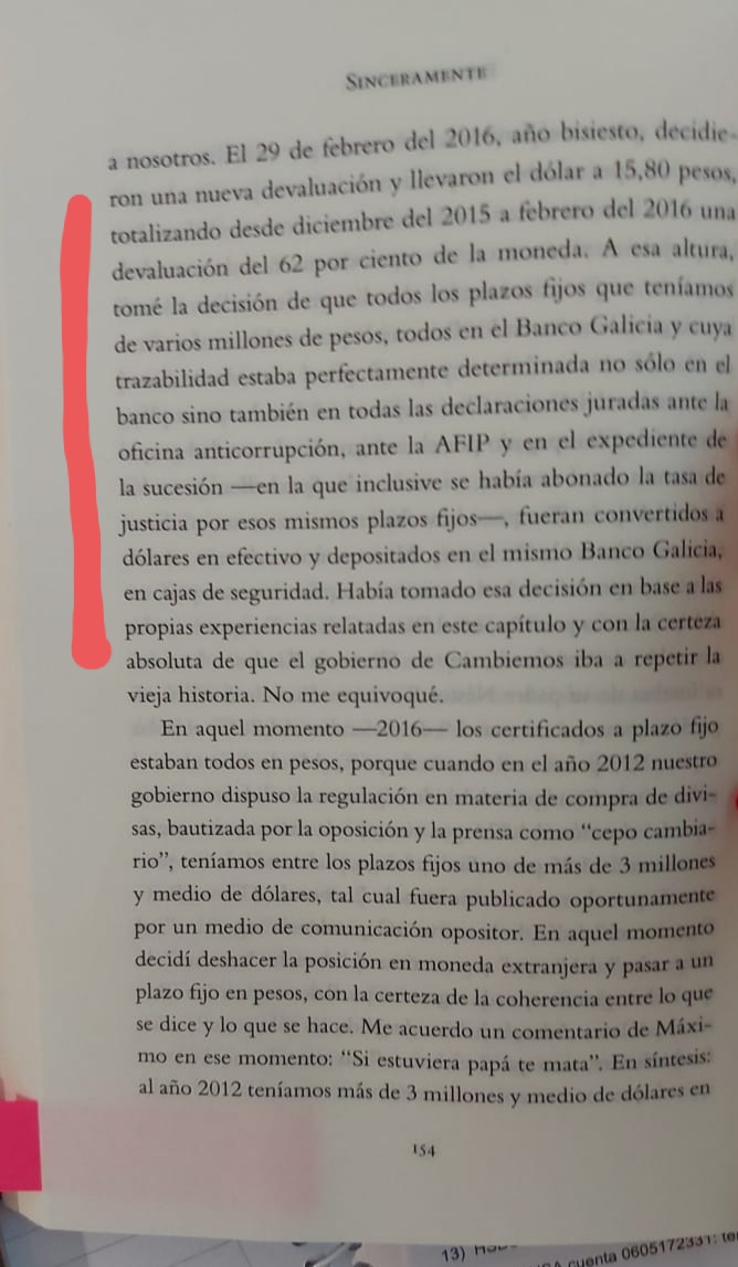 alfonsopratgay's tweet photo. Si buscan a quienes "fugaron los dólares" durante el gobierno anterior, empiecen por su jefa, la primera en confesar.
CFK: "el 29 de febrero de 2016 tomé la decisión de convertir en dólares todos mis plazos fijos de varios millones de pesos y depositarlos en cajas de seguridad" https://t.co/rodo2dghOq