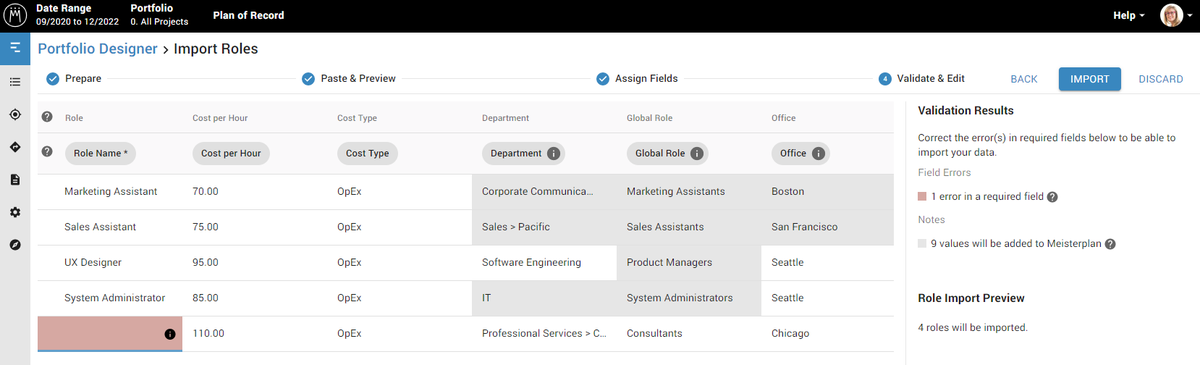 sandhillconsult's tweet photo. Easily import roles into Meisterplan with our copy & paste import. With only a few clicks, you can add new roles such as UX Designer or update existing ones, regardless of which spreadsheet formats you use @Meisterplan #PPM #LeanPPM #projectmanagement https://t.co/wNPwioMF5M