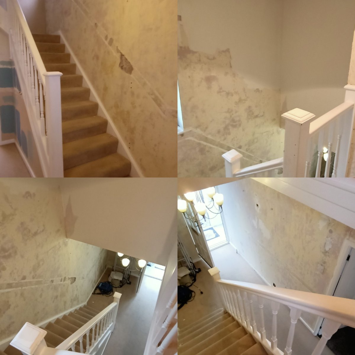 brooksdecor71's tweet image. Latest work.
Wall's were stripped and prepared then 2 x coats of @ZinsserUK Gardz followed by @Wallrocklining lining paper 100cm/55cm.
Ceilings and Woodwork - All White Matt and Aqua Satin.
Walls - Dimpse and Stone Blue Acrylic Durable Matt by @JohnstonesTrade