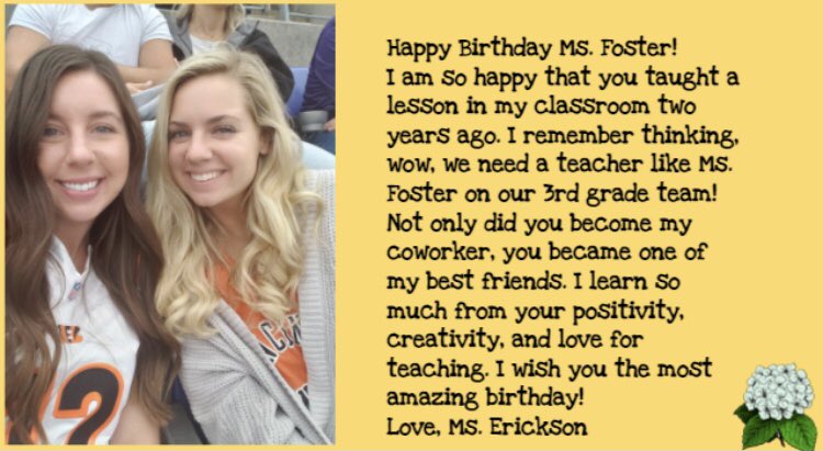 MsFosters3rd's tweet photo. Feeling extra Riverside birthday love today! This morning was so special to me. I am beyond grateful for these students and staff that are my whole world. ❤️ https://t.co/SxJZEonjcB