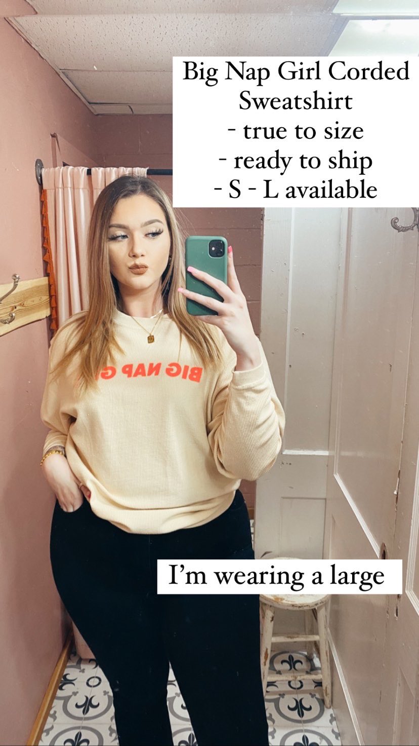 Big nap girl corded sweatshirt new arrivals