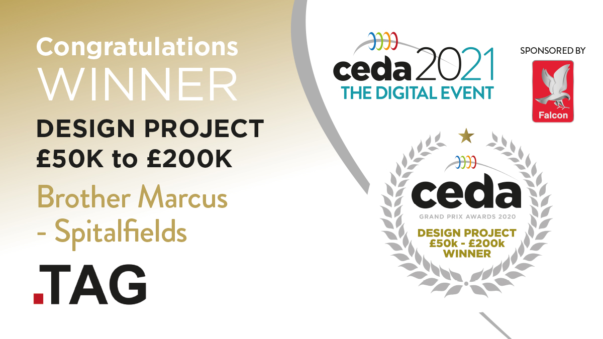 CEDAUK's tweet photo. Congratulations to TAG Catering Equipment UK Ltd, @TAGukltd, JOINT winners in the Design Projects £50K-£200K category for their project at Brother Marcus at Spitalfields Market!
#cedaGrandPrixAwards2020
#TheDigitalEvent
#cedaDigitalEvent https://t.co/MIKYWRe1Z7
