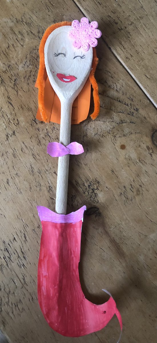 stacybeer's tweet photo. @Kimpton_Primary Lyla transformed her spoon into Ariel #KimptonSpoons2021 #WorldBookDay https://t.co/Xuk75QyJZG