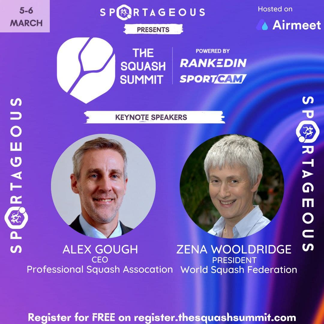 Sportageous1's tweet photo. An exciting day awaits all of us this March 5 &amp; 6, as we bring you influential executives, professional athletes, &amp; sports enthusiasts from across the world of squash to discuss the sport's future!!! 🔥

Join us in making history at #TheSquashSummit!😊

👉 https://t.co/eX3G7XPeb9 https://t.co/sjHYJjKpSy
