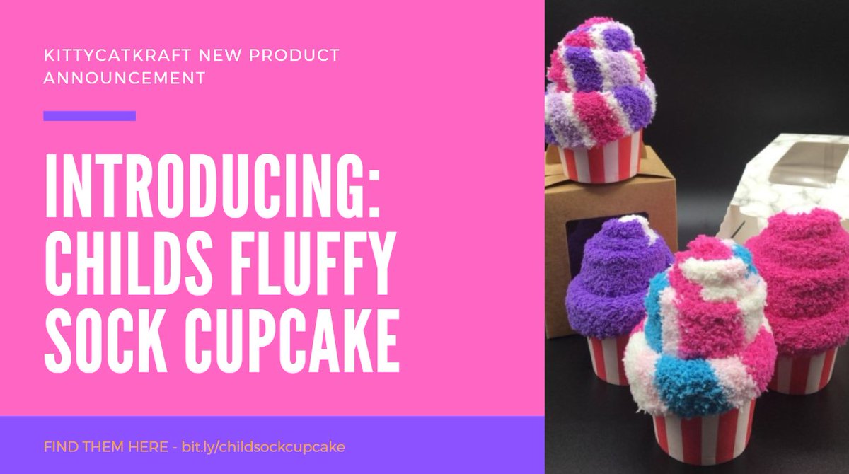 We have been working hard and are happy to announce one of our amazing new offerings - Child Fluffy Sock Cupcakes!

These children's socks are super comfy and make for an amazing child's gift. 

etsy.com/uk/listing/966…
 
#socks #gifts #childsgift #giftideass #kittycatkraft