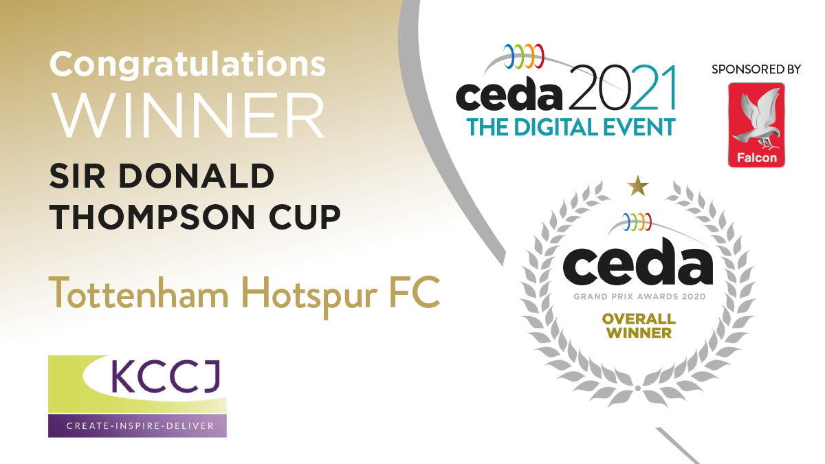 CEDAUK's tweet photo. Congratulations to KCCJ @KCCJLTD, our Overall Winner and winner of the Sir Donald Thompson Cup, for their project at the new @SpursOfficial stadium!
#cedaGrandPrixAwards2020
#TheDigitalEvent
#cedaDigitalEvent https://t.co/Z6bBmOjd3c