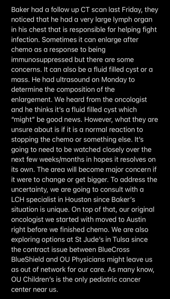 BakerTough's tweet photo. It’s been awhile since we’ve posted. Update on Baker’s diagnosis. #bakertough #bakerstrong https://t.co/5Q6xGZraxe