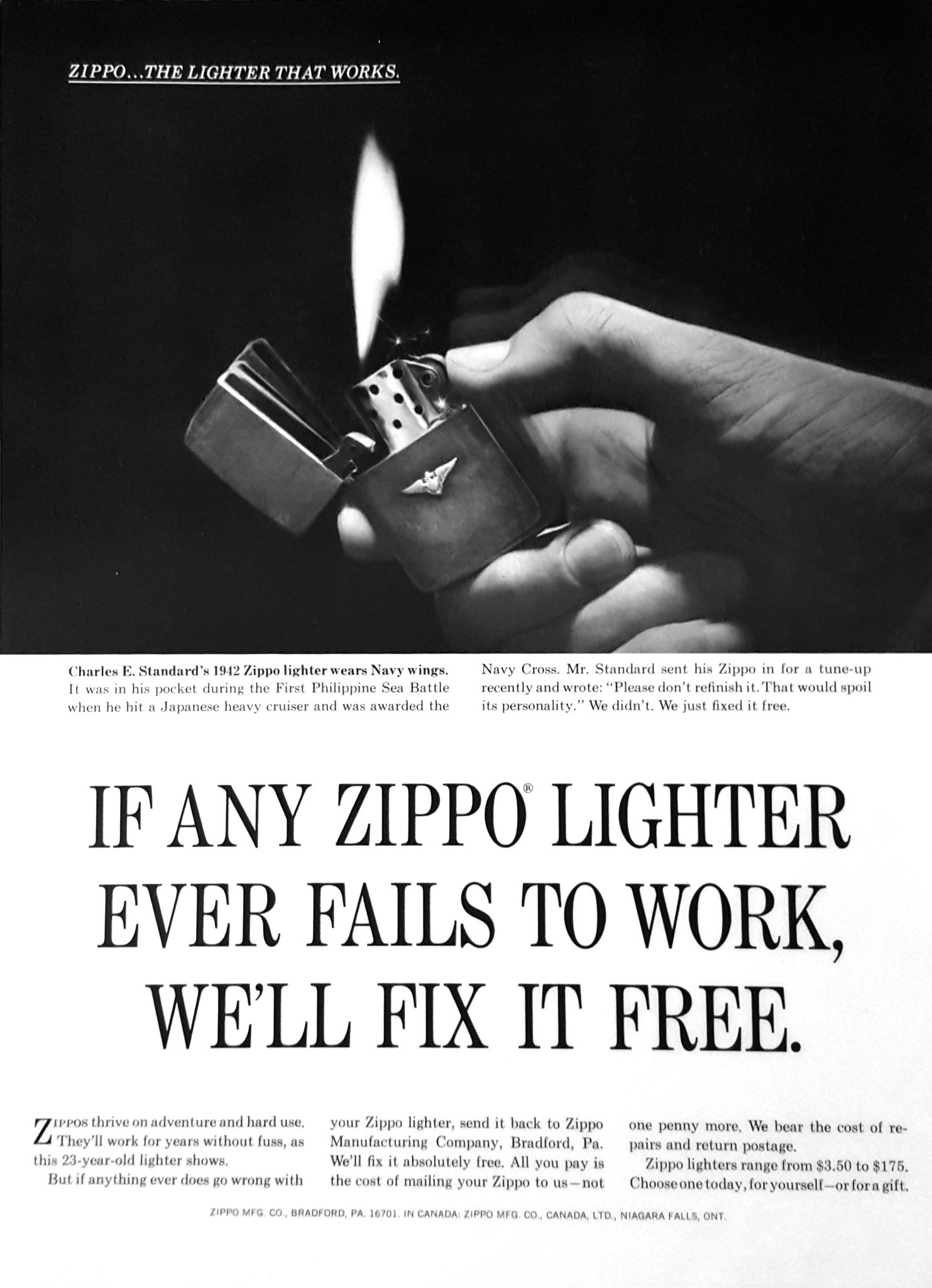 Zippo on "This #VintageAd from 1984 said it best: "Zippos thrive on adventure and hard use." To this day, you can us up on our lifetime guarantee and send your