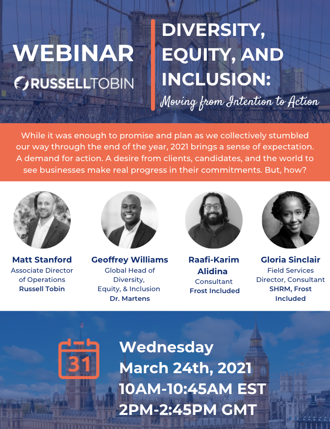russell_tobin's tweet photo. Has your business vowed to promote Diversity, Equity, and Inclusion (#DEI) initiatives? The time has come to fulfill these promises, as we move from intention to action. Join us for a panel discussion on March 24th. RSVP Here:
https://t.co/qNoPaQQeLz https://t.co/gZue4bZILN