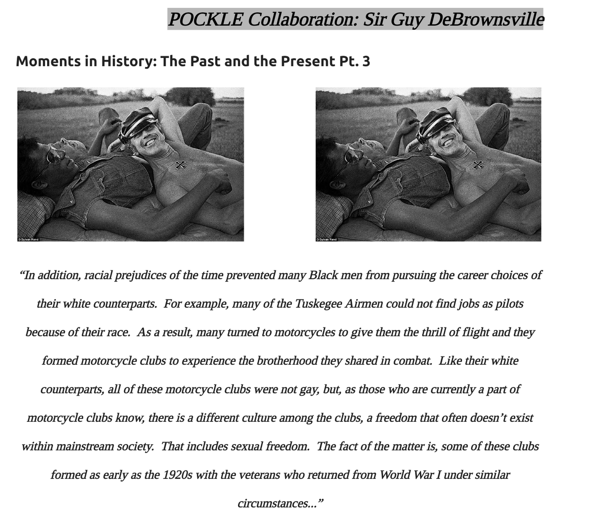 POCKLEProject's tweet photo. POCKLE Collaboration: Sir Guy DeBrownsville
Moments in History: The Past and the Present Pt. 3
#POCKLE #BlackLeather #BlackKink #QTPOCKink #QTPOCLeather https://t.co/ib7Xpwoi6e