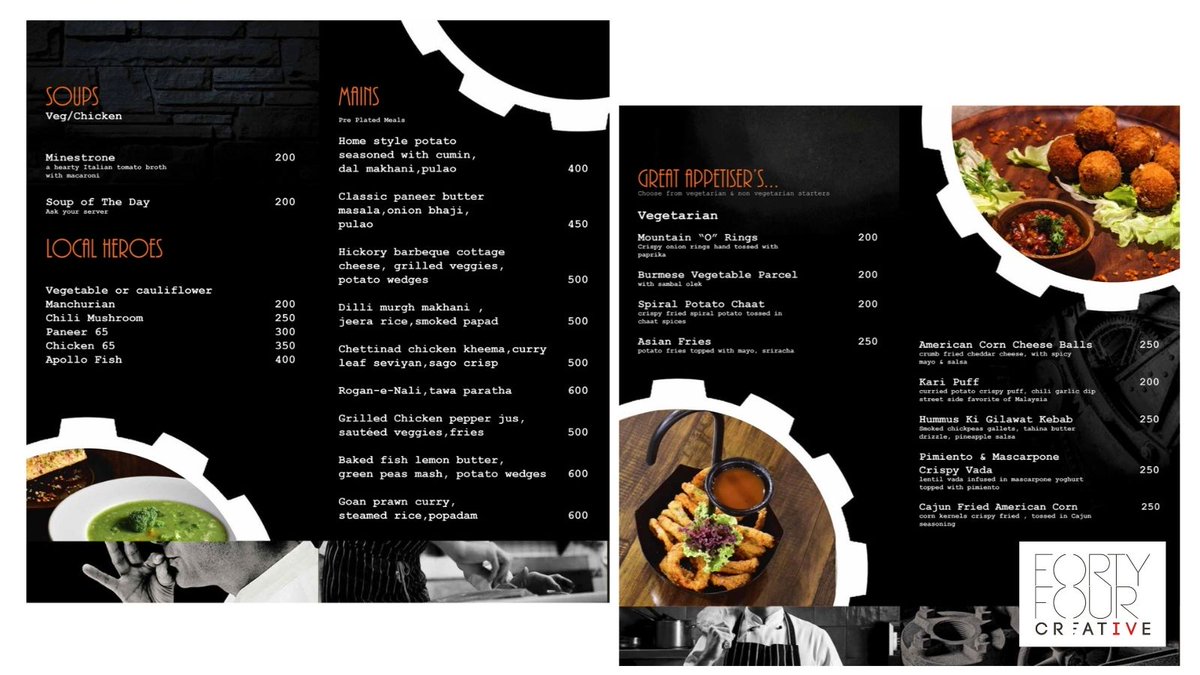 Here's some food for thought. Are you hungry for #content? Got the ingredients for new #designs but not found anyone to serve them up? We can help put things on a plate for you. Our #graphicdesigners are waiting to cook up something special. Like Parit, who designed this #menu