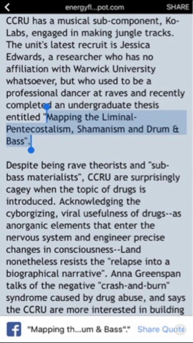 gronos_1's tweet photo. Calling upon all #CaveTwitter survivors to help me confirm the existence of this paper -
โMapping the Liminal- Pentecostalism, Shamanism, and Drum n Bassโ
Author: Jessica Edwards
cited by @SimonRetromania in https://t.co/X6GLg2jLgS https://t.co/ewX8ccfxnN