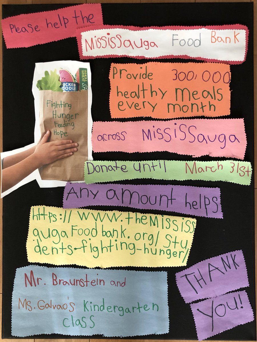 comelearnwithus's tweet photo. ❤️ Today our FDK Ss learned how to use the 5Ws when making a poster. Their challenge was to make one for our Mississauga Food Bank campaign! Please donate! ❤️ @Food_Bank @DPCDSBSchools @stocmississauga @BonnieCrombie @Sflecce @RudyCuzzetto https://t.co/zq0qZU6Jci