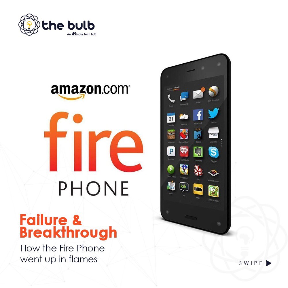 TheBulbAfrica's tweet photo. In 2014, Amazon entered into the smartphone market with the Amazon Fire Phone.
By 2015, the production of the phone was discontinued from the poor sales performance, mixed reception from critics, and a number of drawbacks.
#techhistory #techhistoryfacts #amazonfirephone https://t.co/1u5Bg0aJFd