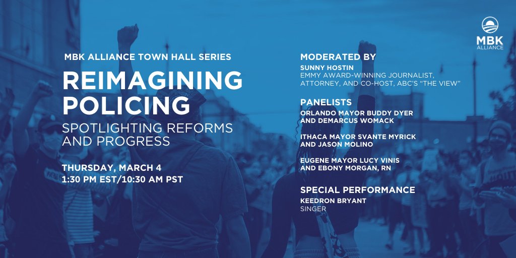 MBK_Alliance's tweet photo. How do we ensure the unprecedented activism this summer leads to unprecedented change?

We invited the changemakers who helped us kick off our #ReimaginePolicing Pledge this summer to weigh in. Read👇🏾 and tune in to our next town hall TODAY at 1:30 pm EST: https://t.co/5ROQpaIHkh https://t.co/t33w5nc4Ms