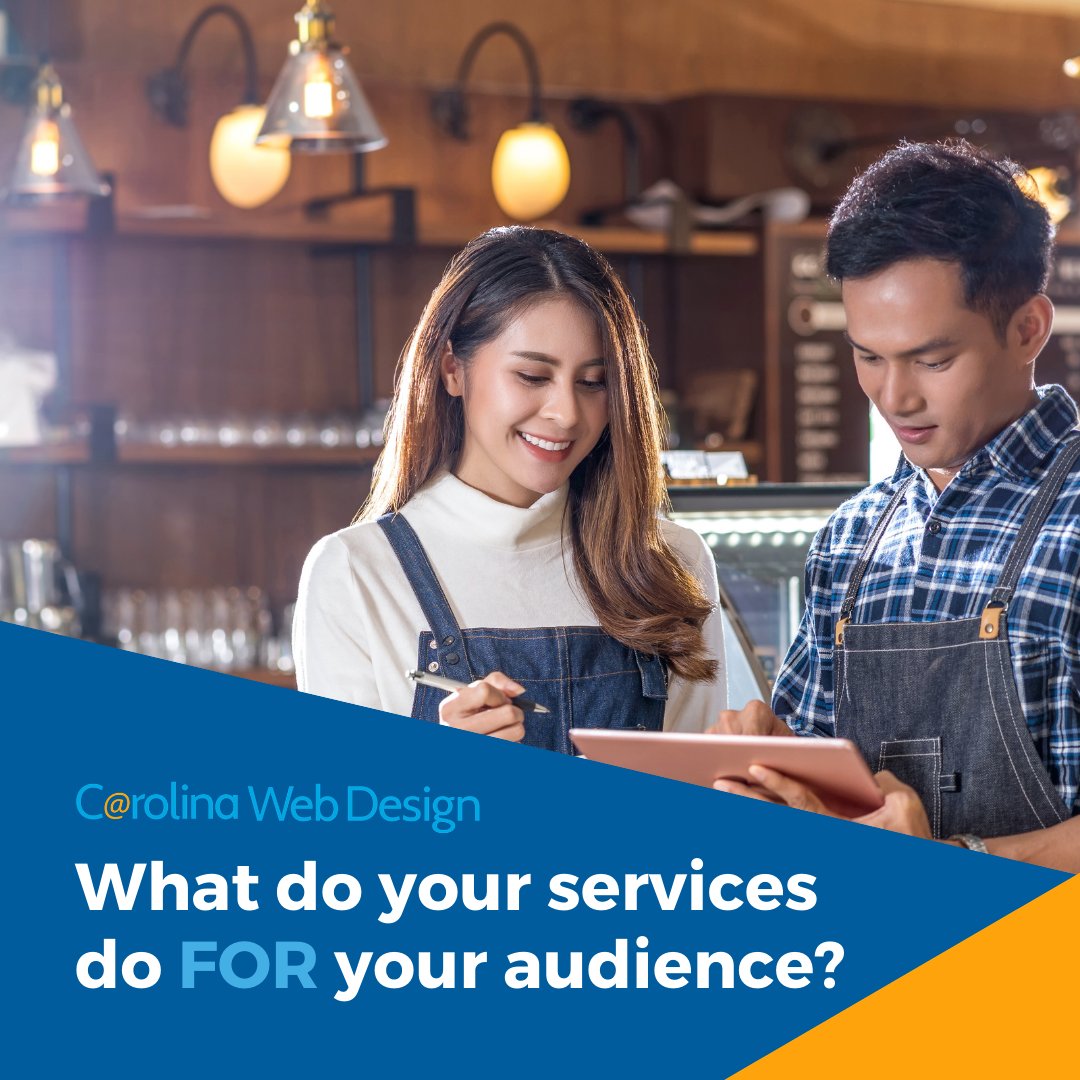 carolina_web's tweet photo. You’ve probably heard of the phrase “what you see is what you get”. This doesn’t always hold true when talking about people because we are more complex, but it is important to remember when you are making your services page. https://t.co/DnMzvQAutS