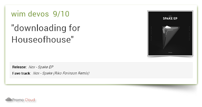 fuserecords's tweet photo. wim devos supports: Nox - Spake EP 9/10 https://t.co/vKfJUFNGUz #newrelease https://t.co/uyEhCIprGO https://t.co/No8kfHyz5v