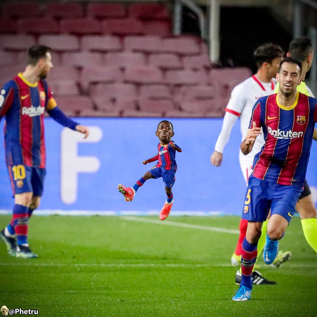 Phetru's tweet photo. π₯ B A R C E L O N A π₯
Barcelona stuns Sevilla with comeback to reach Copa del Rey Final.
ππΌ @3gerardpique
ππΌ @mterstegen1
ππΌ @Dembouz
#FCBarcelona #fcb #barcelona #miniplayers #tinyplayers #minijugadores https://t.co/mtGnoSVg0t