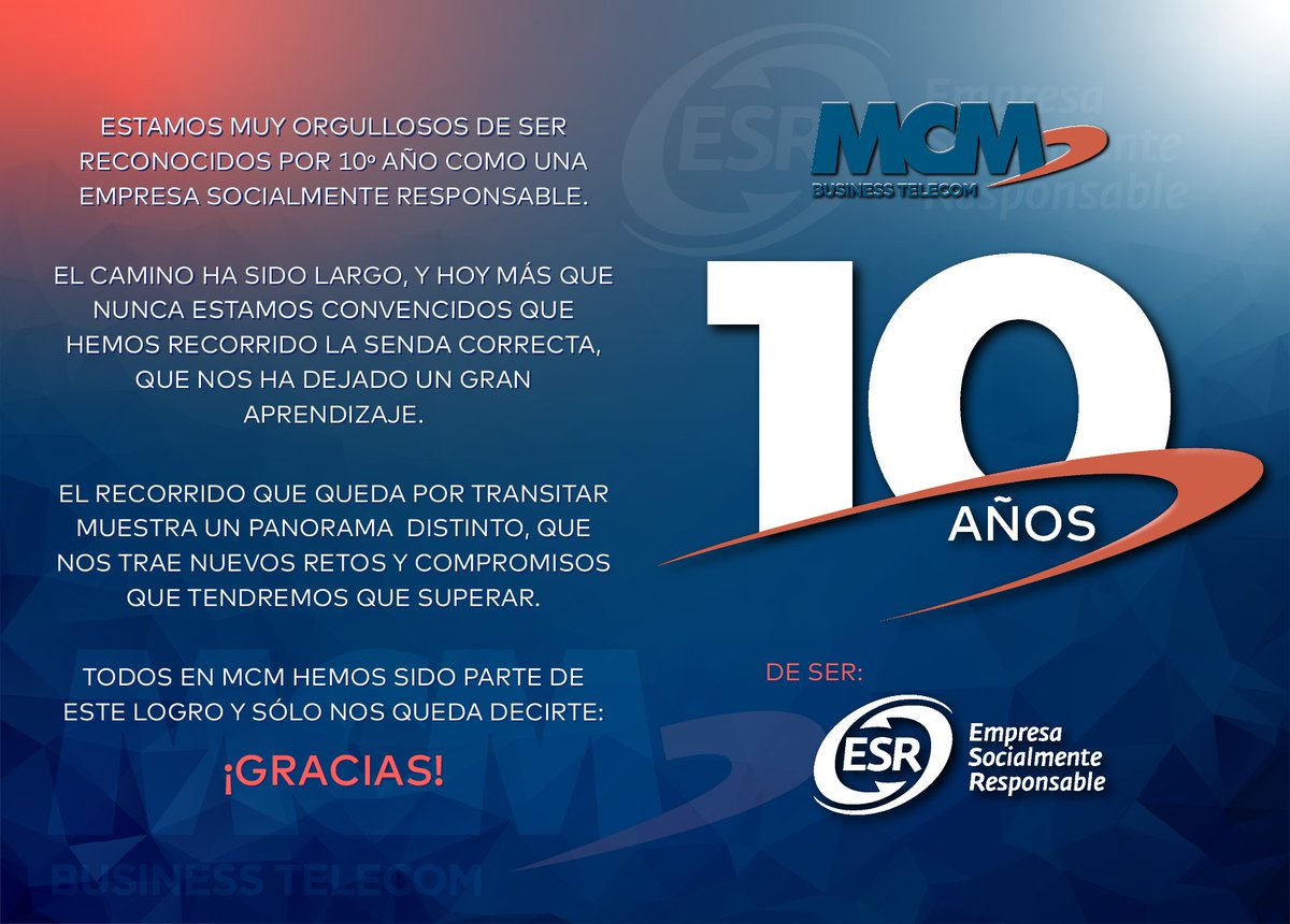 Celebramos 10 años siendo Empresa Socialmente Responsable.