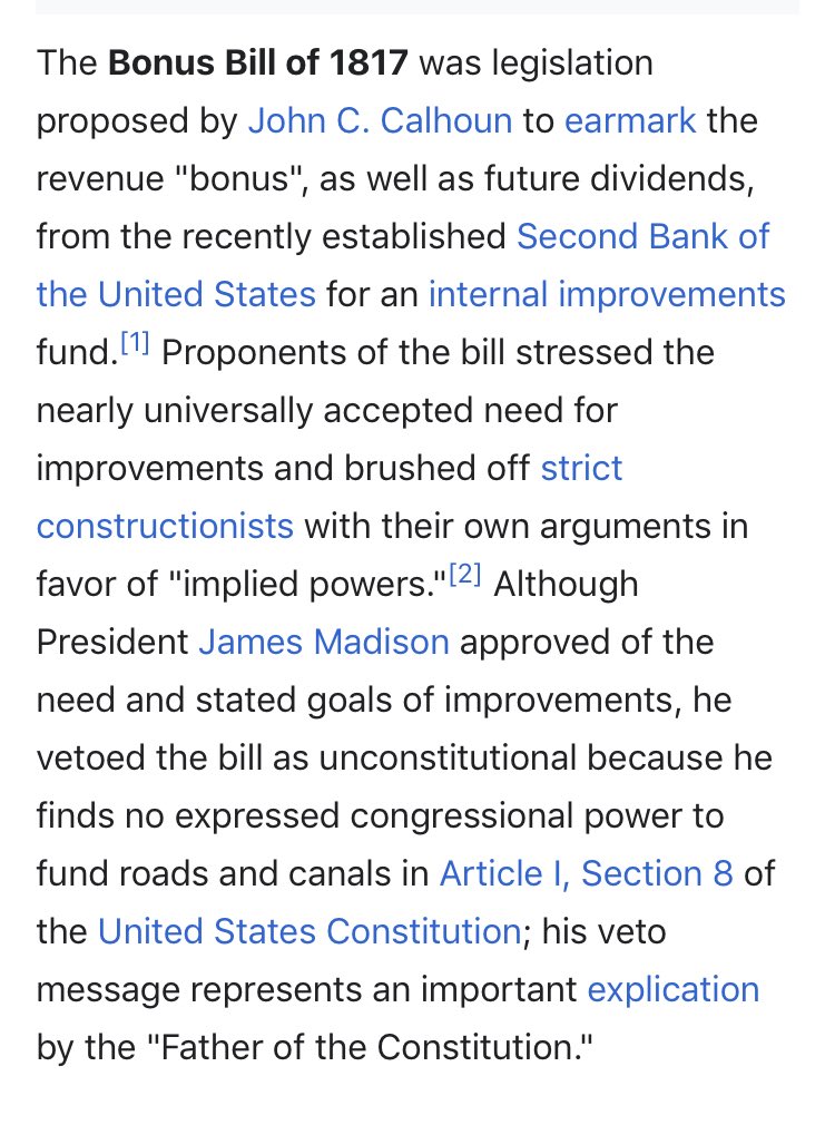 24/ Calhoun also - as Secretary of State - negotiated an agreement for British occupancy of what was the Oregon territoryBack to 2BUS: he not only helped create it, he tried to expand it with a giant “bonus” of porkRead that Madison quote: “inexorably corrupted”