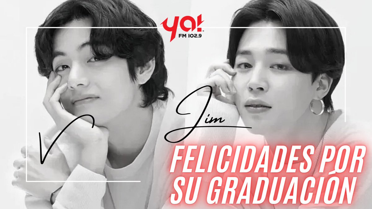 yafmveracruz's tweet photo. Ya! FM Felícita a
#jin y #V por su graduación
#CongratulationsVmin
#CongratulationsJimin
#JiminTaehyungGraduation
#VMinGraduation
#PAVEDTHEWAY
#BTSWORLDDOMINATION
#BTSNo1GlobalArtist
@BTS_twt https://t.co/4NgUoN0zGw