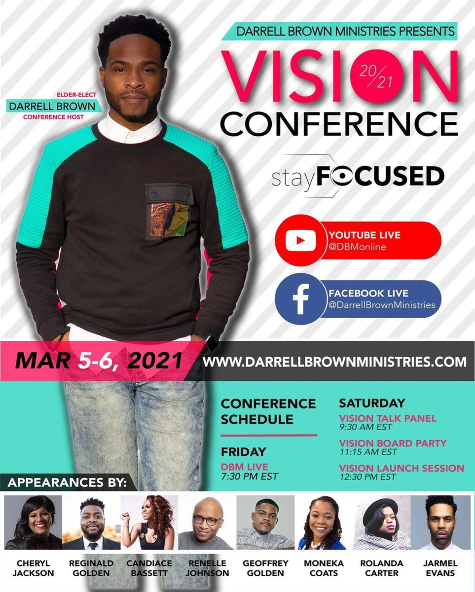 HGC1968's tweet photo. THIS WEEK! REGISTER NOW for Darrell Brown Ministries (@darrellmbrown) VISION CONFERENCE, MARCH 5-6, ft. @cmrsjack @Golden_Ent @candeegal @GeoffreyDGolden &amp; more ➡️ REGISTER: https://t.co/730bocP19E
#DBMLive #DarrellBrownMinistries #DBMVisionConference @DBM_online https://t.co/CMZOzVFrCp