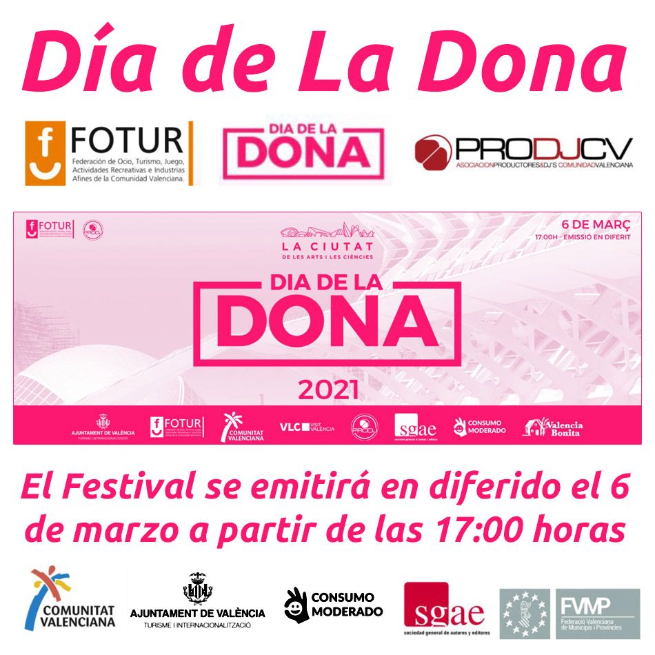 hosteleriaenvlc's tweet photo. DÍA DE LA DONA
El Festival se emitirá en diferido el 6 de marzo a partir de las 17:00 horas
https://t.co/jEqgyWdbF3
@FoturValencia @Valenciaturismo @valenciaturisme @centredeturisme @TurismeVlc @sgaeactualidad @fvmpendirecto #Fotur #HosteleriaEnValencia #DiaDeLaDona #ProDjCv https://t.co/PGjJ7lTEAz