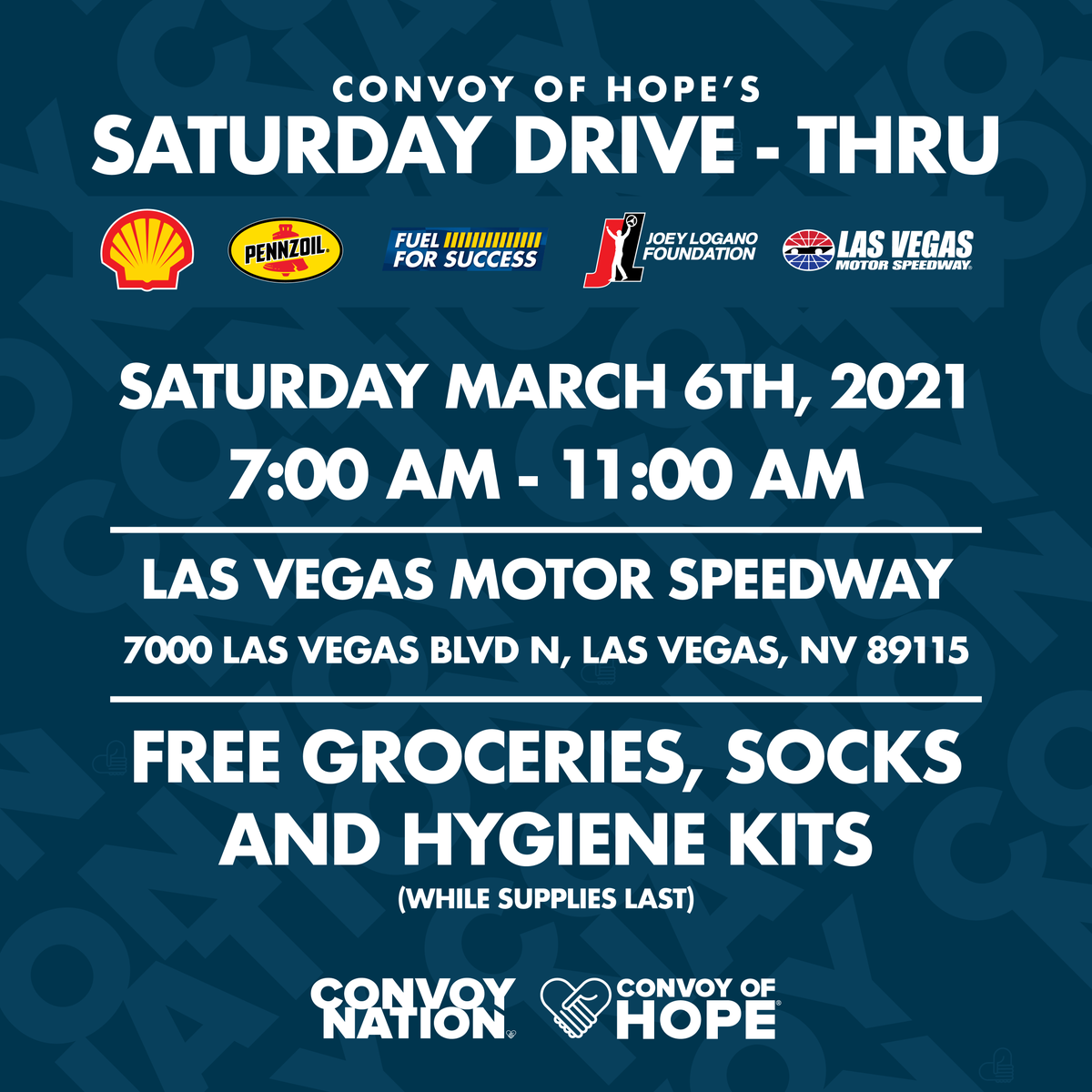 This Saturday is the Convoy Of Hope’s Drive-Thru! Help us get the word out by sharing this post!
#LasVegas #CASAVolunteers #CASALV #ConvoyOfHope #VegasChamber