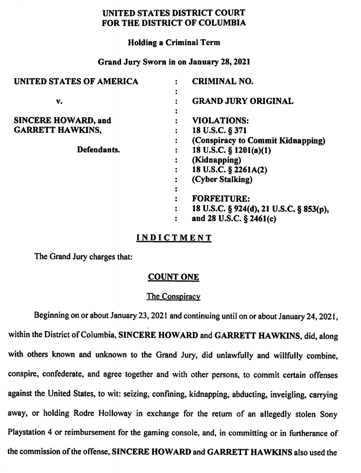 Ryan J Reilly Either A A Federal Grand Jury Mixed Up Their Numbers Or B Two People In The Year 21 Kidnapped A Man Over An Outdated Video Game Console