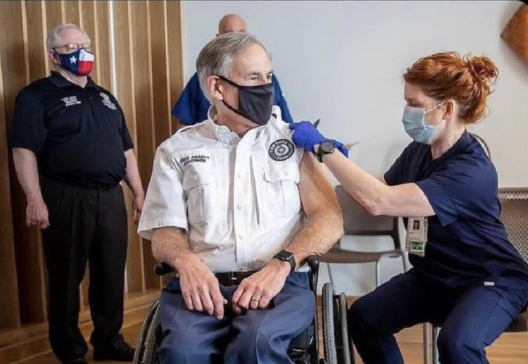 ChristieH60's tweet photo. Hey #Texas Republicans, 
Governor Abbott made sure to get himself vaccinated before you and before opening the state. Think about that. 

#GOP
#TexasReopening https://t.co/aldJrip3Ys