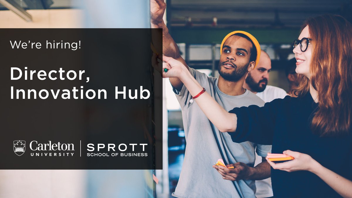 Sprott School of Business at Carleton University (@sprottschool) on Twitter photo We're #hiring a Director of the Innovation Hub <a href="/Carleton_U/">Carleton University</a> - which provides a platform for #entrepreneurship learning and activities for students. The director will be responsible for the Hub's strategy, planning, and operations. For more details, visit: bit.ly/3823Br7! We're #hiring a Director of the Innovation Hub <a href="/Carleton_U/">Carleton University</a> - which provides a platform for #entrepreneurship learning and activities for students. The director will be responsible for the Hub's strategy, planning, and operations. For more details, visit: bit.ly/3823Br7!
