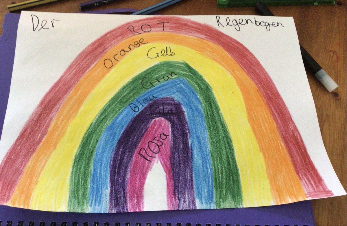 Wunderschöne Regenbogen 🌈 we had some beautiful rainbows today from year 7 who were learning colours in German! <a href="/IceniAcademy/">Iceni Secondary Academy</a>