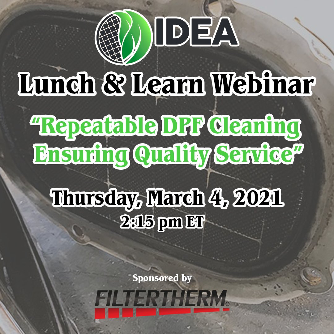 repdpf's tweet image. Free training! Be sure to watch today's  "Lunch &amp;amp; Learn" webinar on "Repeatable DPF Cleaning"! Sponsored by Filtertherm.

Register Here: lnkd.in/ekxTVmw

#narsaidea #Filtertherm #RedlineEmissionsProducts #DPFCleaning #truckingindustry #trucking #aftertreatment