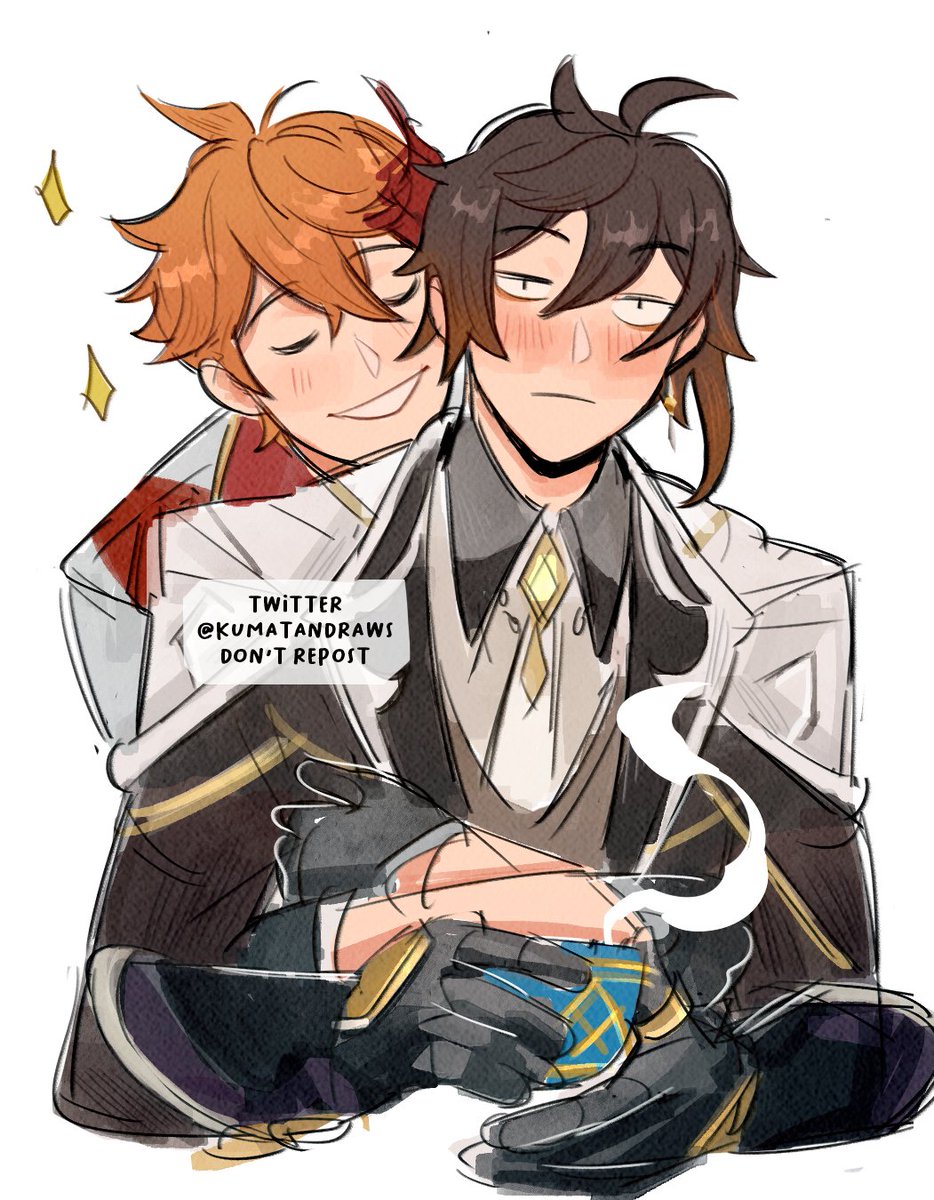 Childe casually ruining Zhongli's tea time 🍵 #zhongchi #鍾タル #Tartaglia