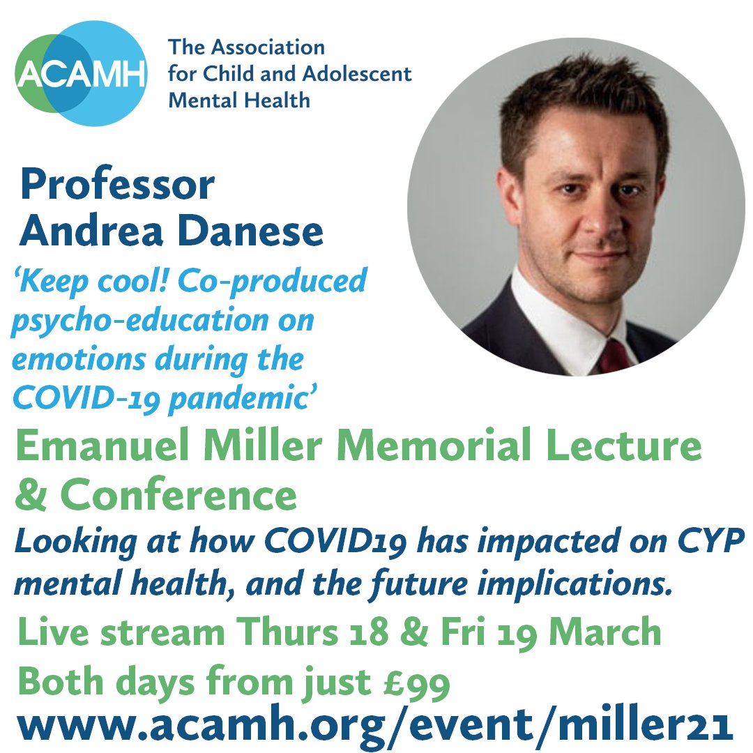 Stellar line-up of Prof David Brent, @ProfMinnis, Prof Emily Simonoff, @andrea_danese, & more @acamh conference on CYP #mentalhealth & impact of COVID. buff.ly/3uzHXV4
Pls share if of interest @ProfLAppleby @SASHbristol @ProjectHOPES @BristolBRC @profsiobhano @adave_NHS