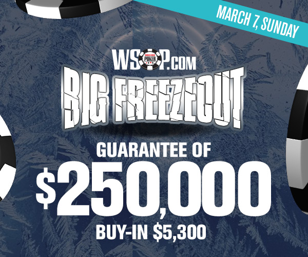 WSOPOnlinePoker's tweet image. The biggest FREEZEOUT of the season is coming soon... ❄️  Sunday, March 7 at 1pm PST. Enter the daily satellites up until the event to WIN an exclusive seat!           
NV: bit.ly/3dPWN3K
NJ: bit.ly/3srS10n