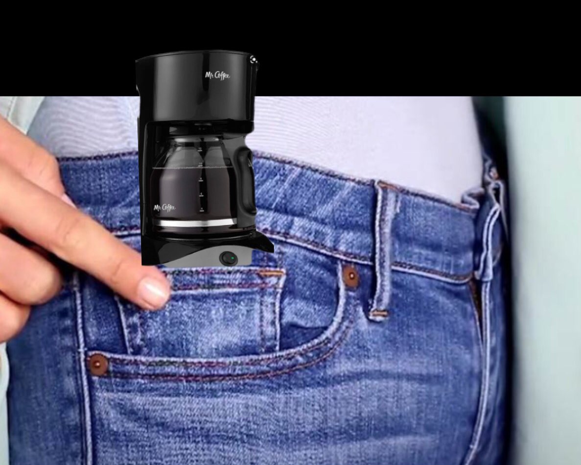 S1GG1N's tweet photo. @AQMarkets @TheeChrisCrit You may not know this, but the small jeans pocket was actually invented to hold your coffee machine! Crazy but true https://t.co/YXoogjBRpw