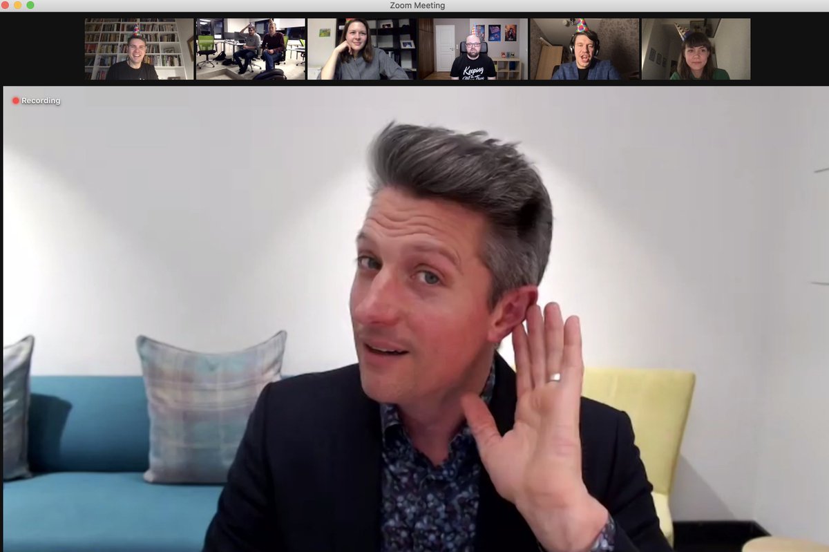andruspurde's tweet photo. Due to covid restrictions we organized @outfunnel’s 4th internal hackathon semi-remotely. Was fun having @StuGoldsmith as a surprise guest to tell jokes, play games and jollily insult us. https://t.co/gXdIpPcdhX
