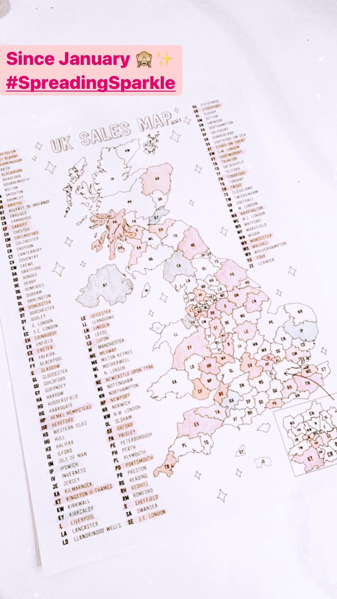 Luminosityglitz's tweet image. Jumped on the postcode map bandwagon 🎨 2021 Sparkle Spreading mission! #postcodemap #smallbusinessuk #etsyseller #uk #london
