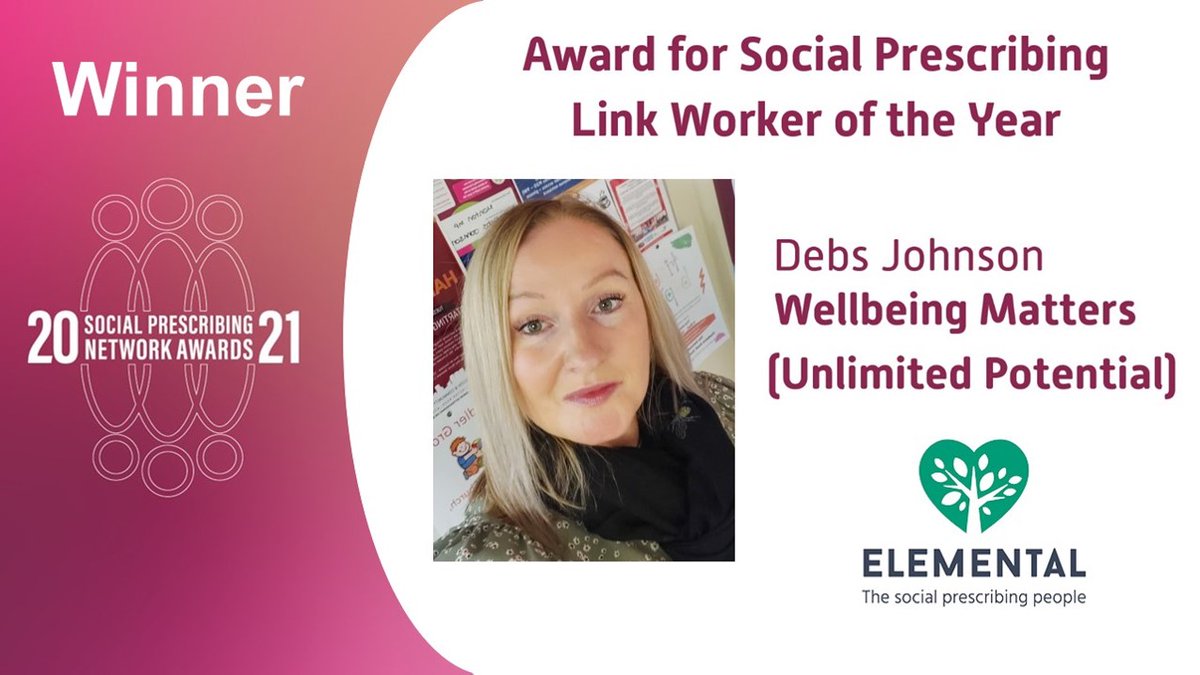 Debs Johnson <a href="/DebsCook2/">Debs Johnson 🐝</a> of @UPSalford <a href="/MattersSalford/">Wellbeing Matters Salford</a> is Link Worker of the Year in the national #SocialPrescribing Network Awards!
<a href="/AndyBurnhamGM/">Andy Burnham</a> <a href="/salford_mayor/">SalfordMayor</a> @SalfordCCG  <a href="/SPCTogetherCIC/">Salford Primary Care Together</a> <a href="/SalfordTogether/">Salford Together</a> @GM_HSC <a href="/Gina4Labour/">Gina Reynolds (she/her)</a> <a href="/Cammell4Swinton/">jim</a> <a href="/SalfordCVS/">Salford CVS</a> <a href="/CEOSalfordCVS/">CEO @ Salford CVS 🇺🇦🇵🇸🏳️‍🌈</a>