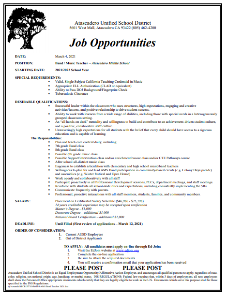atasusd's tweet photo. Job opportunity! https://t.co/AiUUtYifkO