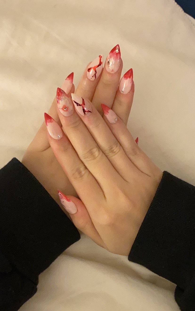 Skye Tips Any Anime Lovers Nezuko Inspired Nail Set T Co Udezzmmtl1 Twitter